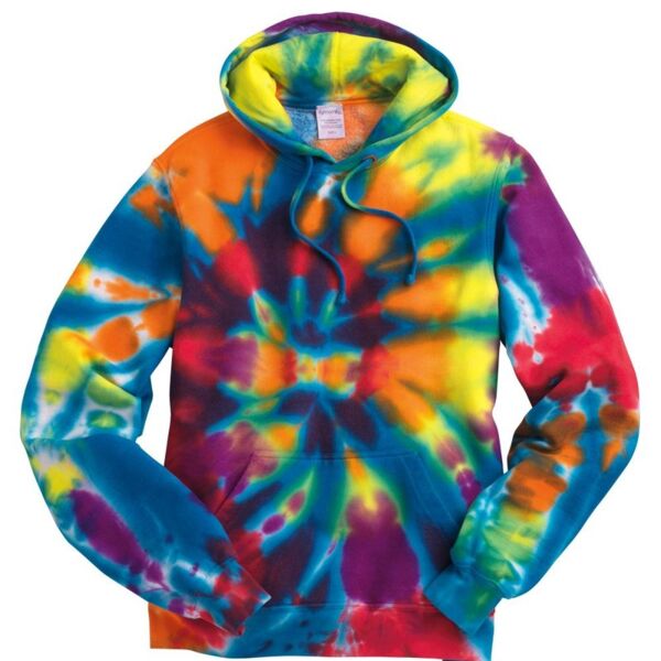 Multi-Color Cut-Spiral Tie-Dyed Hooded Sweatshirt Thumbnail