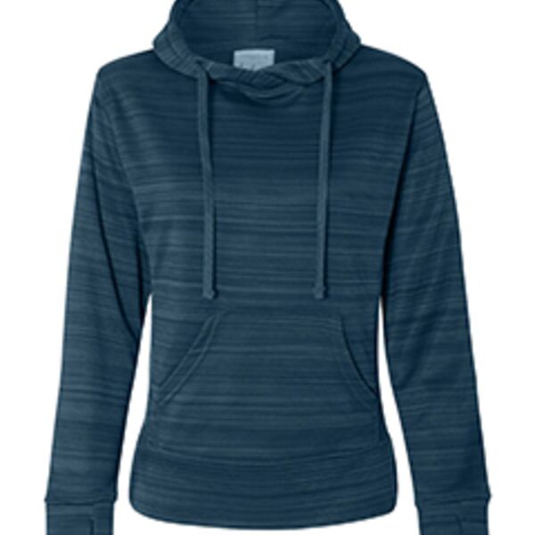 Ladies' Odyssey Striped Poly Fleece Lapover Hood Thumbnail