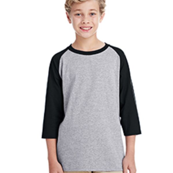 Youth Heavy Cotton™ 3/4-Raglan Sleeve T-Shirt Thumbnail