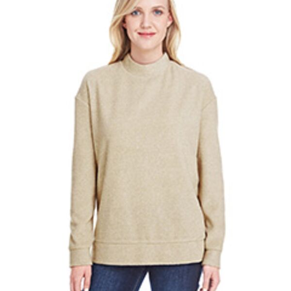 Ladies' Weekend French Terry Mock Neck Crew Thumbnail