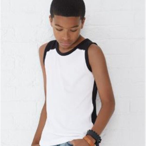 Youth Contrast Back Fine Jersey Tank Thumbnail