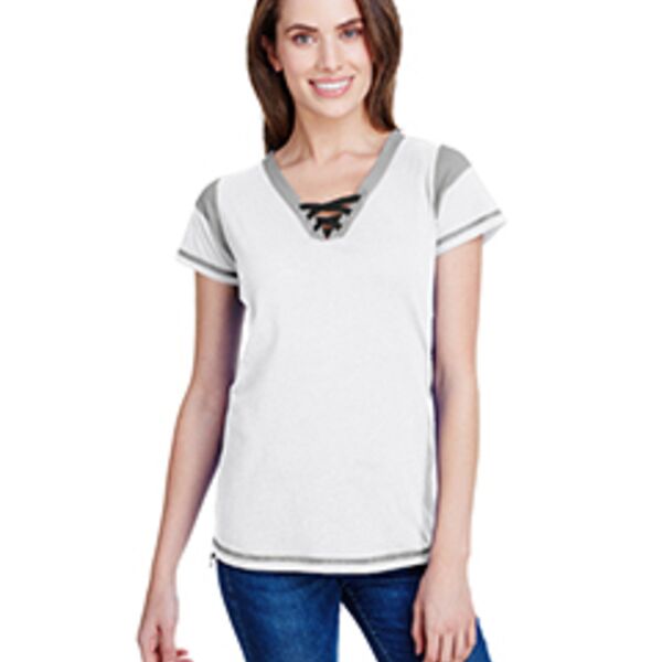Ladies' Gameday Lace Up T-Shirt Thumbnail